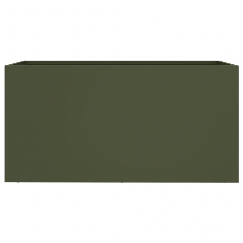 Pflanzkübel Olivgrün 62x30x29 cm Stahl