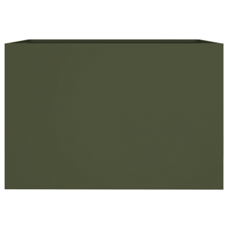 Pflanzkübel Olivgrün 62x40x39 cm Stahl