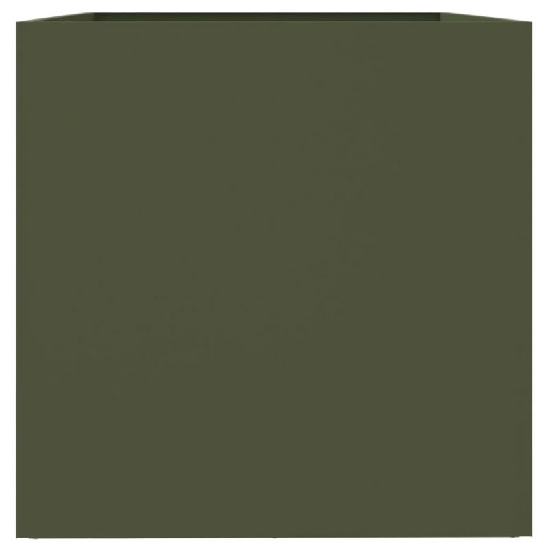 Pflanzkübel Olivgrün 62x47x46 cm Stahl