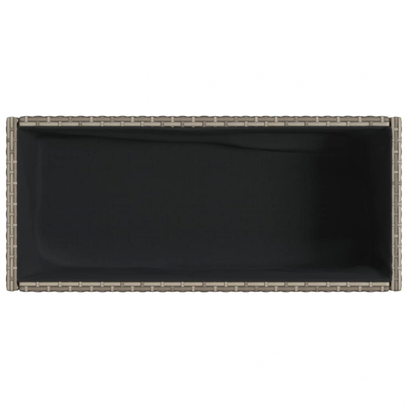 Hochbeete mit Ablage 2 Stk. Grau 90x40x75 cm Poly Rattan