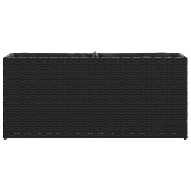 Pflanzkübel mit 2 Töpfen 2 Stk. Schwarz 90x20x40 cm Poly Rattan