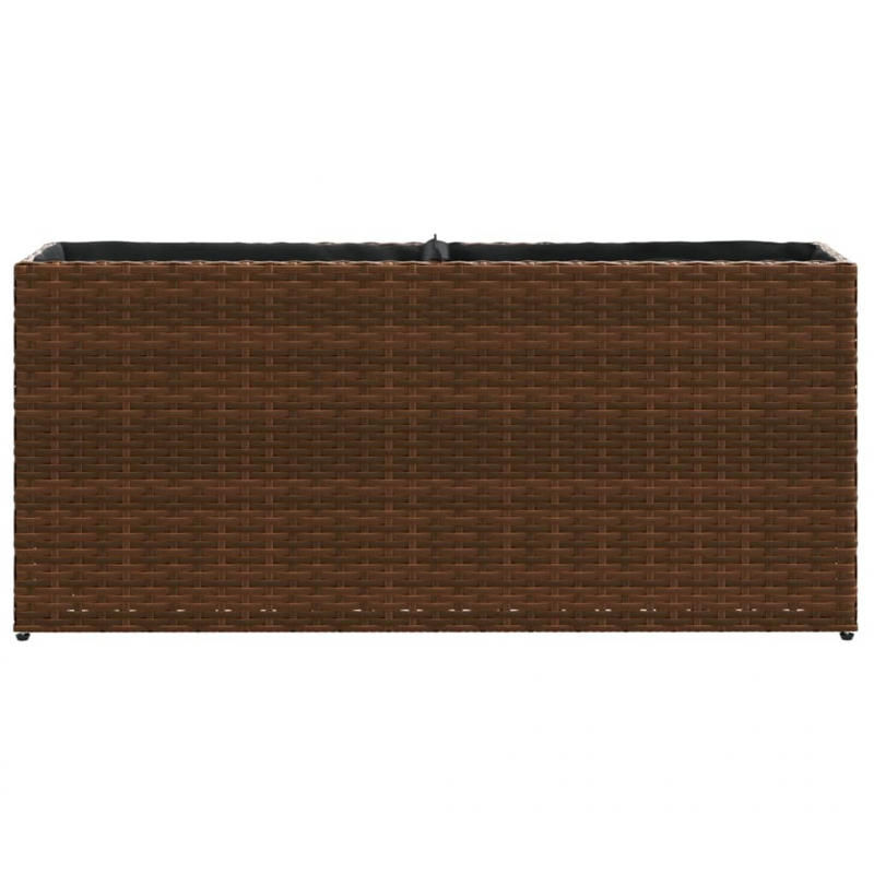 Pflanzkübel mit 2 Töpfen 2 Stk. Braun 90x20x40 cm Poly Rattan