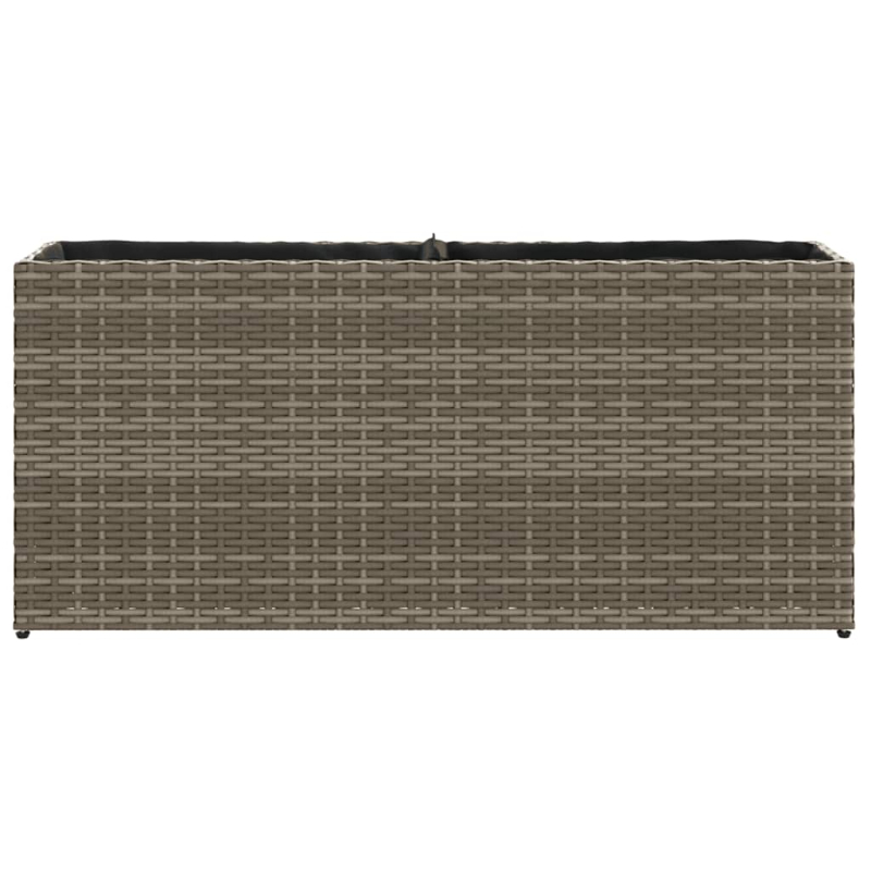 Pflanzkübel mit 2 Töpfen 2 Stk. Grau 90x20x40 cm Poly Rattan