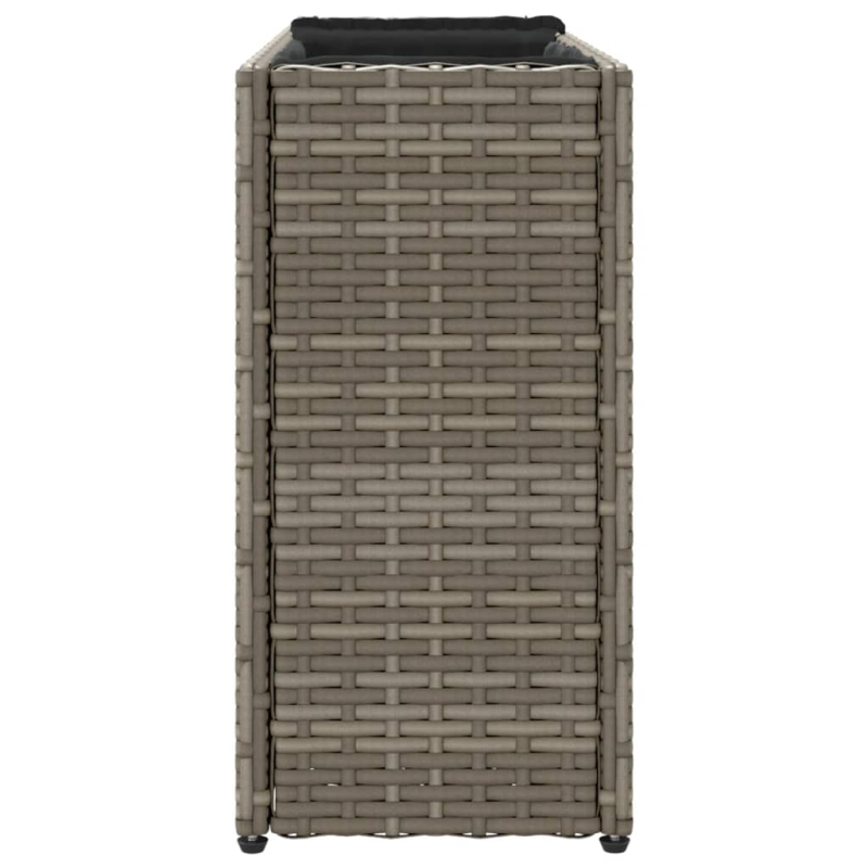 Pflanzkübel mit 2 Töpfen 2 Stk. Grau 90x20x40 cm Poly Rattan
