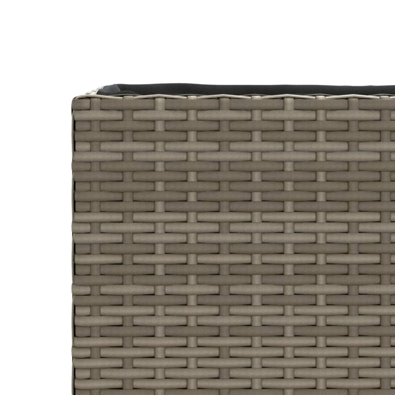 Pflanzkübel mit 2 Töpfen 2 Stk. Grau 90x20x40 cm Poly Rattan