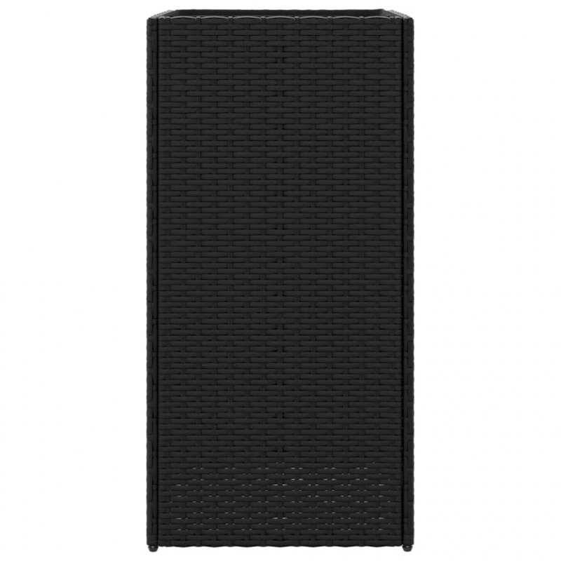 Pflanzkübel 2 Stk. Schwarz 40x40x80 cm Poly Rattan