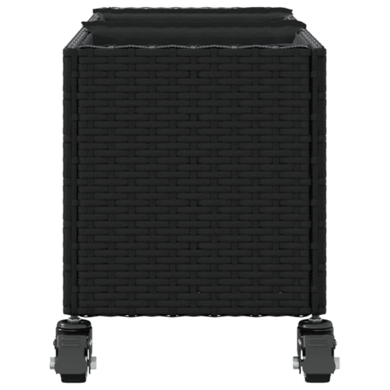 Pflanzkübel mit Rollen 2 Stk. Schwarz 107x32x38 cm Poly Rattan