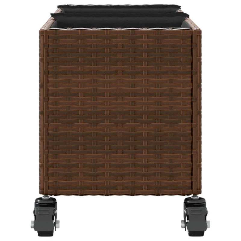 Pflanzkübel mit Rollen 2 Stk. Braun 107x32x38 cm Poly Rattan