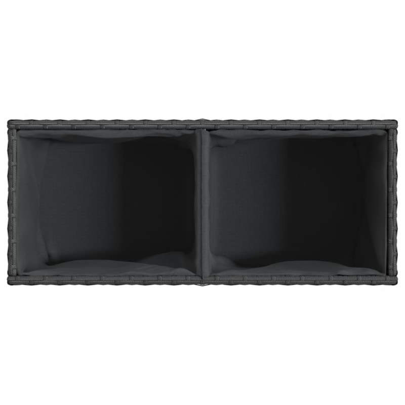 Pflanzkübel mit 2 Töpfen 2 Stk. Schwarz 72x30x32 cm Poly Rattan