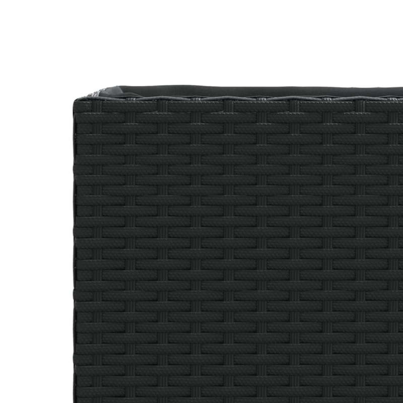 Pflanzkübel mit 2 Töpfen 2 Stk. Schwarz 72x30x32 cm Poly Rattan