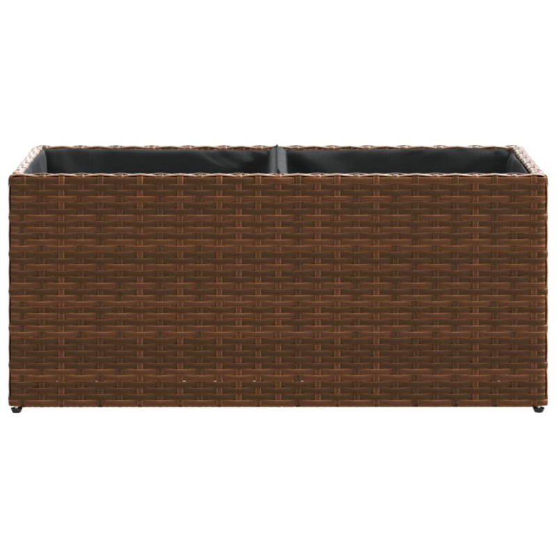 Pflanzkübel mit 2 Töpfen 2 Stk. Braun 72x30x32 cm Poly Rattan