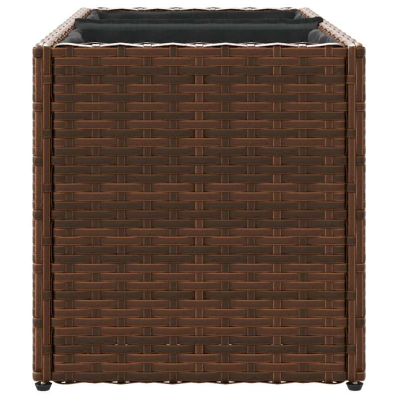 Pflanzkübel mit 2 Töpfen 2 Stk. Braun 72x30x32 cm Poly Rattan