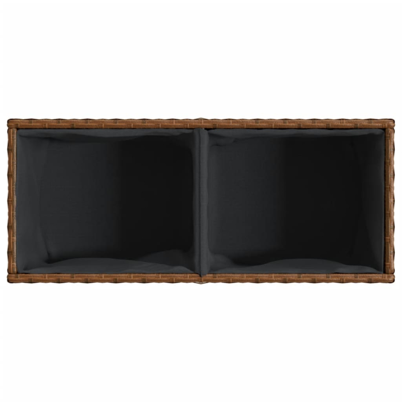 Pflanzkübel mit 2 Töpfen 2 Stk. Braun 72x30x32 cm Poly Rattan