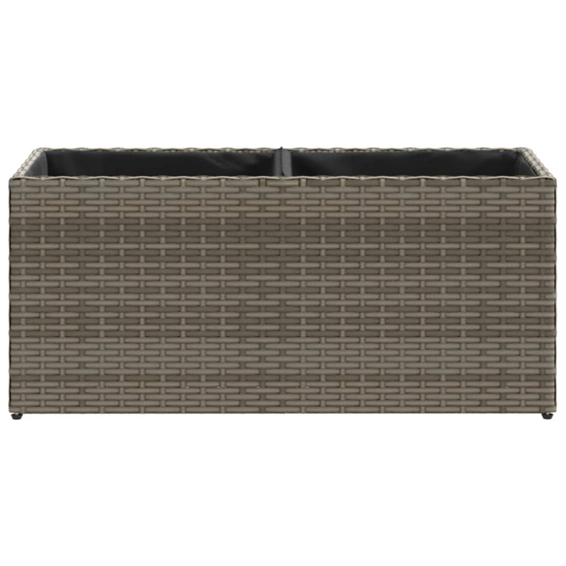 Pflanzkübel mit 2 Töpfen 2 Stk. Grau 72x30x32 cm Poly Rattan