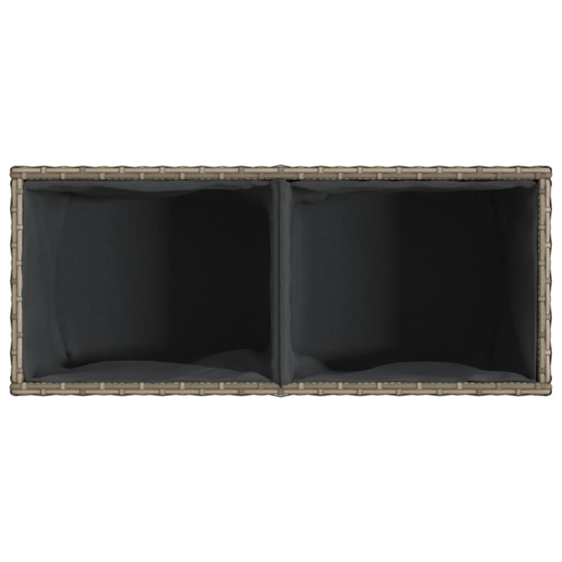 Pflanzkübel mit 2 Töpfen 2 Stk. Grau 72x30x32 cm Poly Rattan