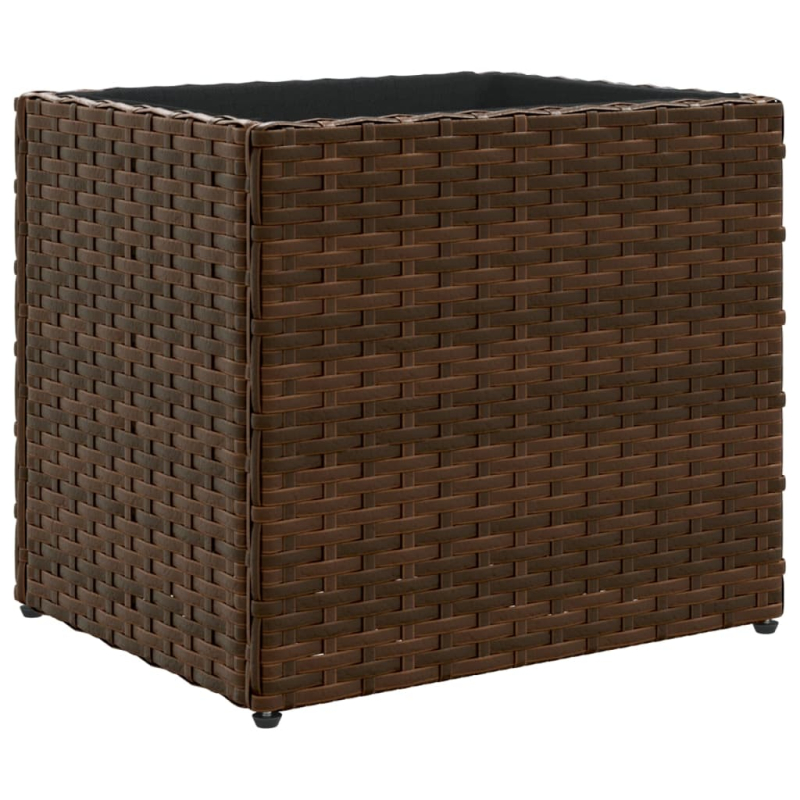Pflanzkübel 2 Stk. Braun 36x30x32 cm Poly Rattan