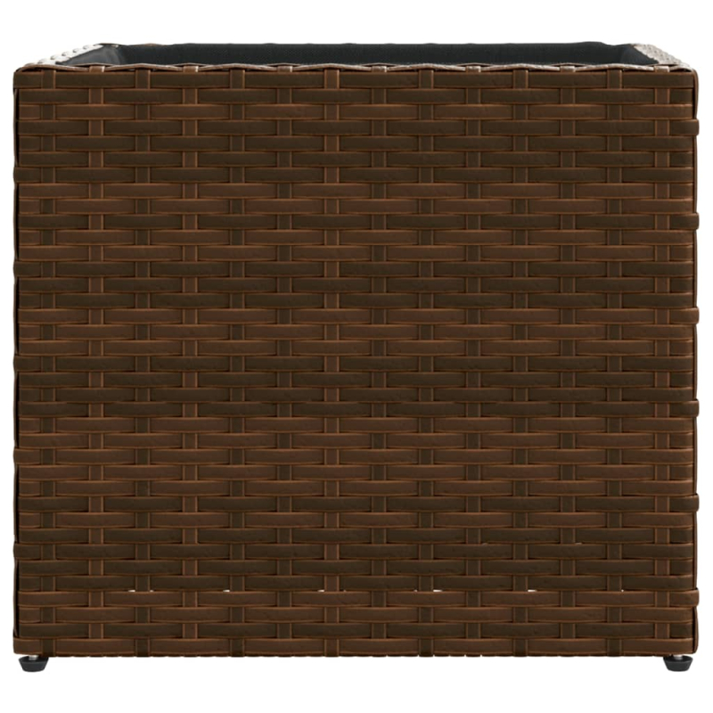 Pflanzkübel 2 Stk. Braun 36x30x32 cm Poly Rattan