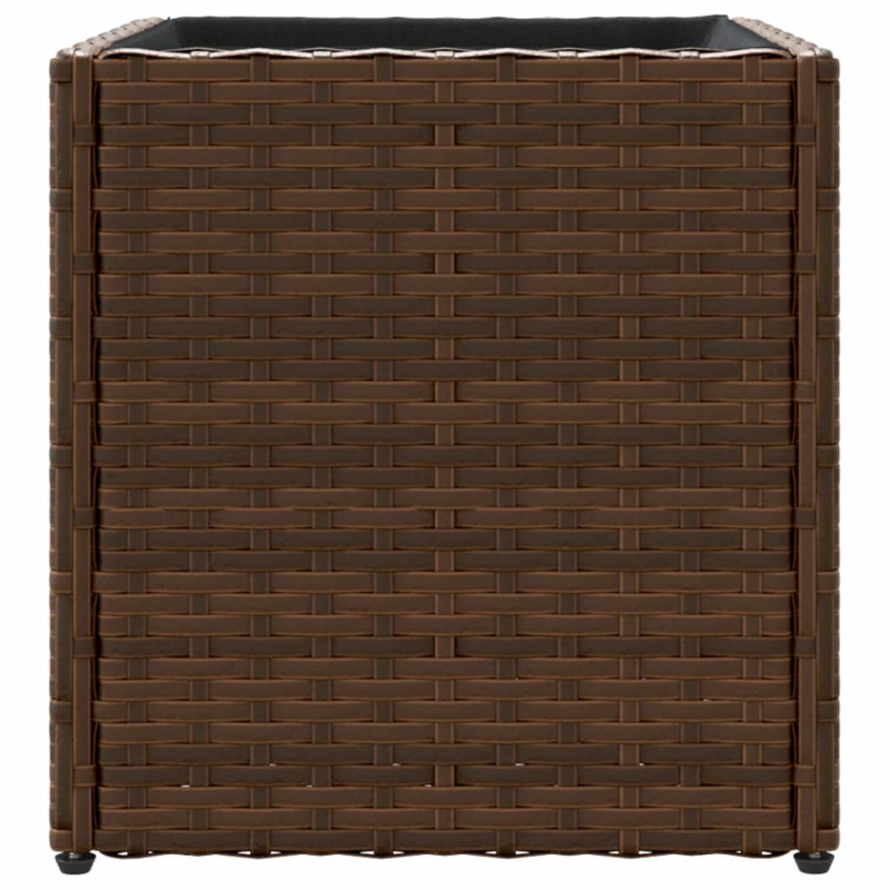 Pflanzkübel 2 Stk. Braun 36x30x32 cm Poly Rattan
