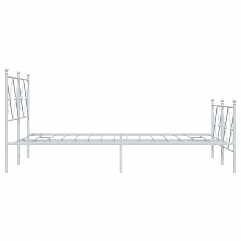 Bettgestell mit Kopf- und Fußteil Metall Weiß 120x190 cm