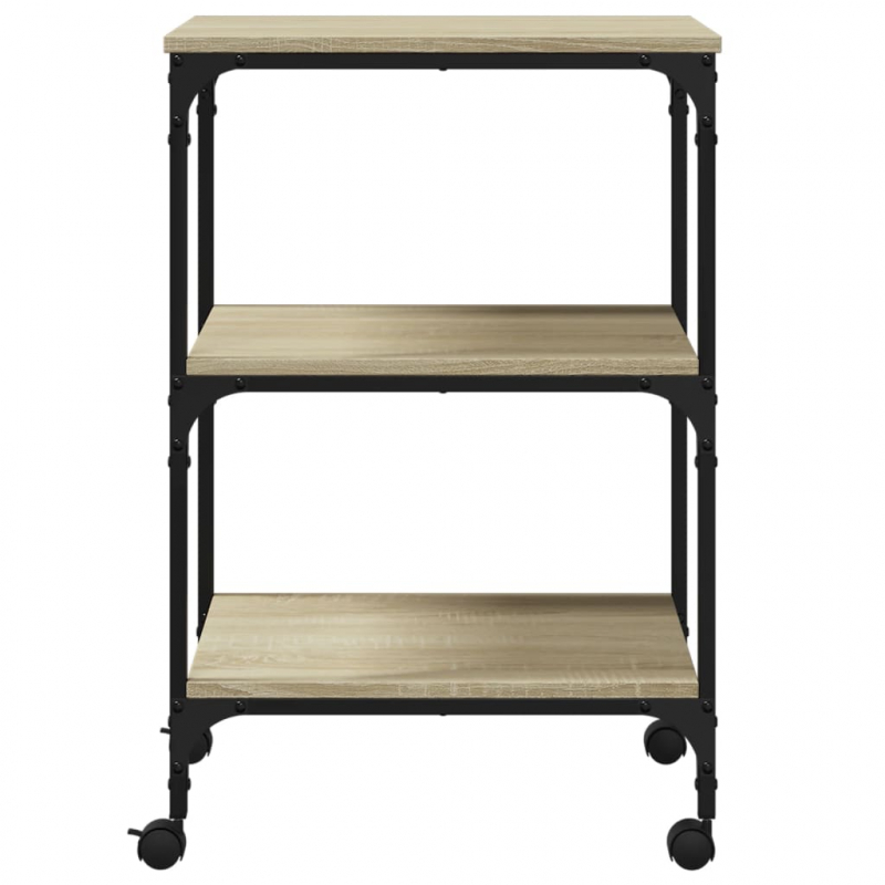 Druckerständer 3 Ablagen Sonoma-Eiche 50x41x75 cm