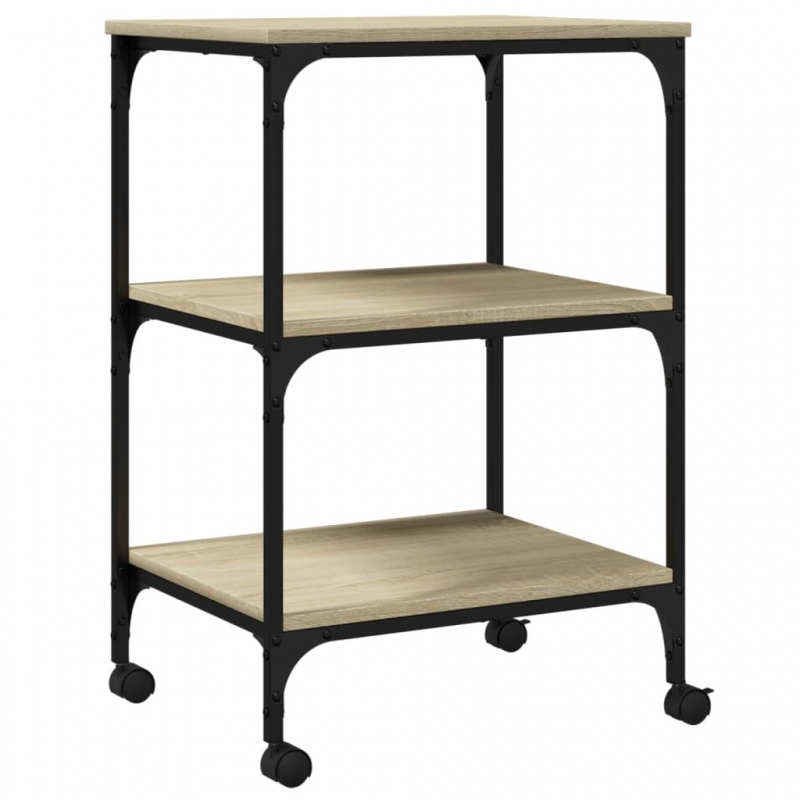 Druckerständer 3 Ablagen Sonoma-Eiche 50x41x75 cm