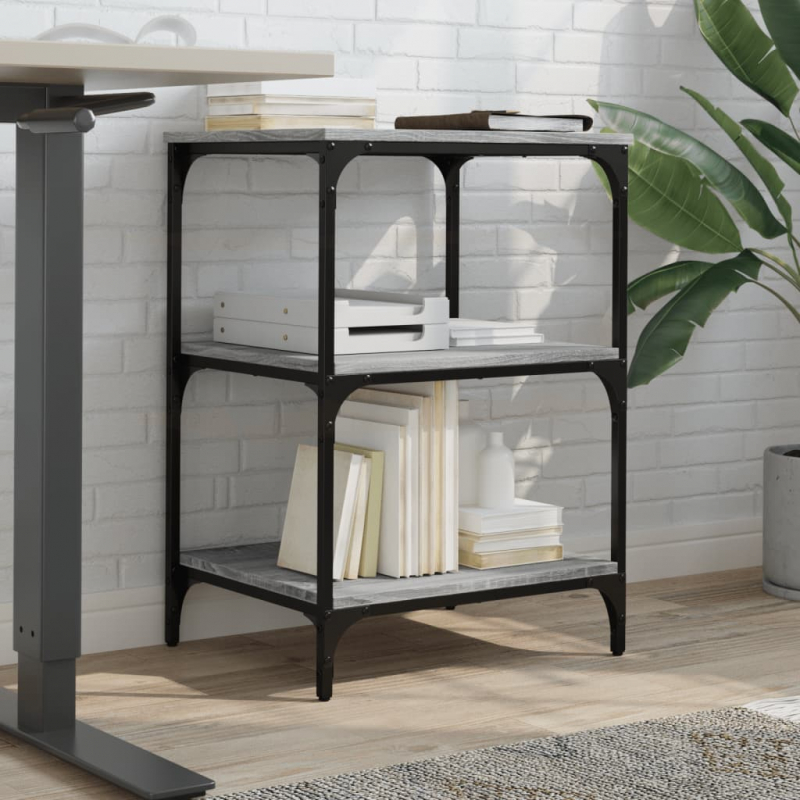 Druckerständer 3 Ablagen Grau Sonoma 50x41x75 cm Holzwerkstoff