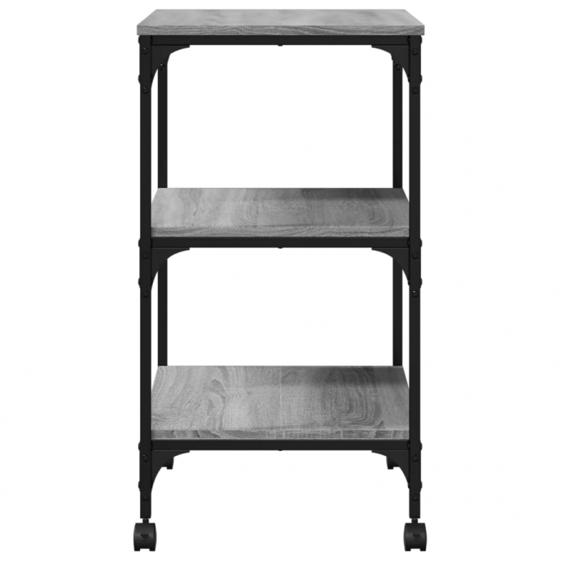 Druckerständer 3 Ablagen Grau Sonoma 50x41x75 cm Holzwerkstoff