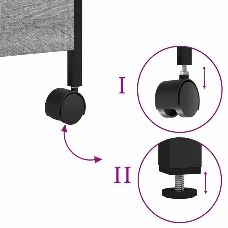 Küchenwagen Grau Sonoma 50x30x70 cm Holzwerkstoff