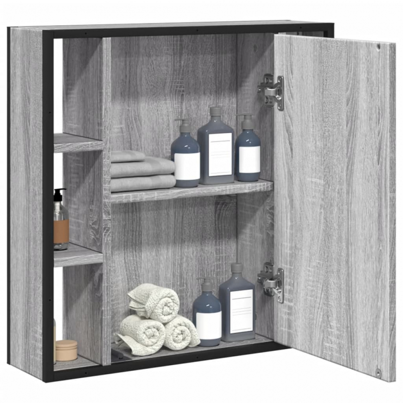 Bad-Spiegelschrank Grau Sonoma 60x16x60 cm Holzwerkstoff