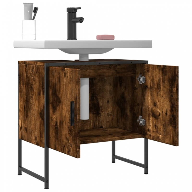 Waschbeckenunterschrank Räuchereiche 60x33x60 cm Holzwerkstoff