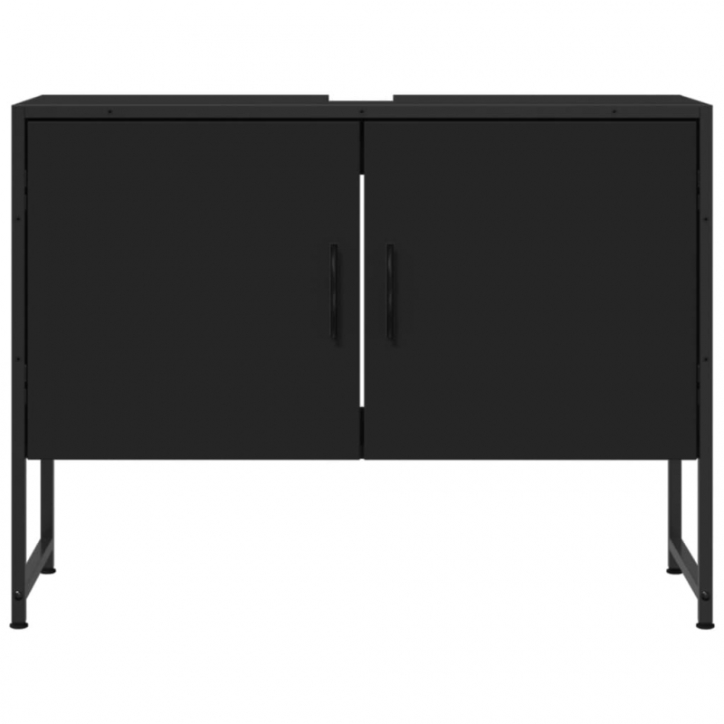 Waschbeckenunterschrank Schwarz 80x33x60 cm Holzwerkstoff