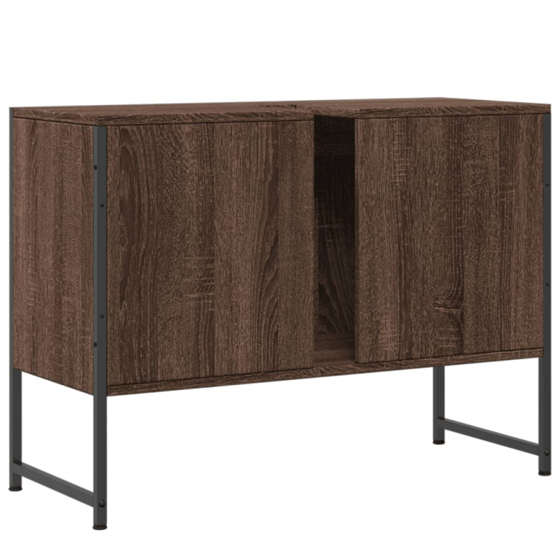 Waschbeckenunterschrank Braun Eichen-Optik 80x33x60 cm