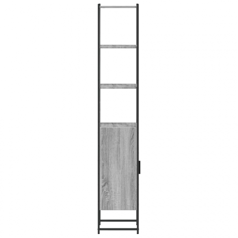 Badschrank Grau Sonoma 33x33x185,5 cm Holzwerkstoff