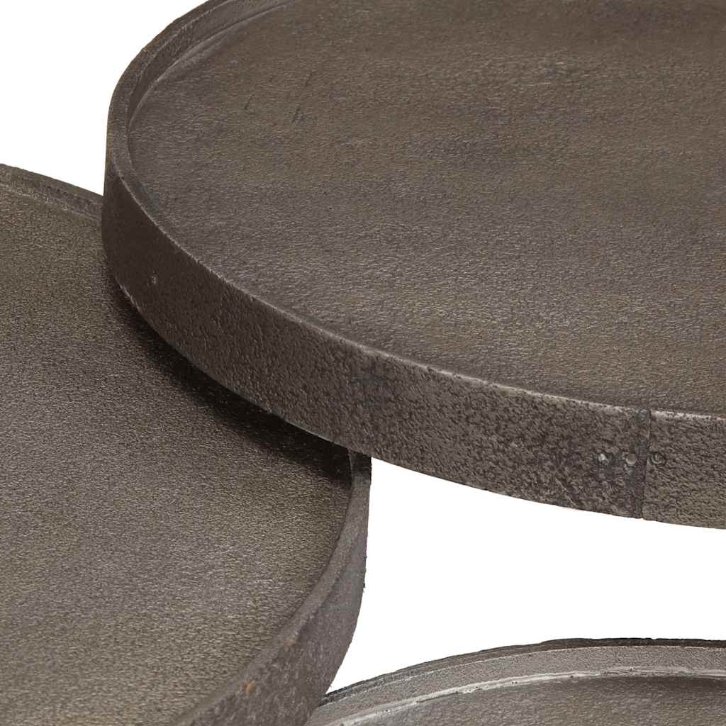 Couchtisch 3 Stk. Silbern Holzwerkstoff