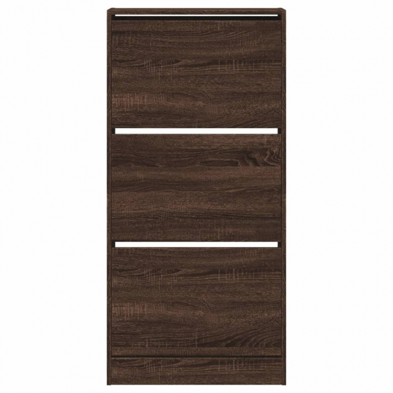 Schuhschrank Braun Eichen-Optik 60x21x125,5 cm Holzwerkstoff