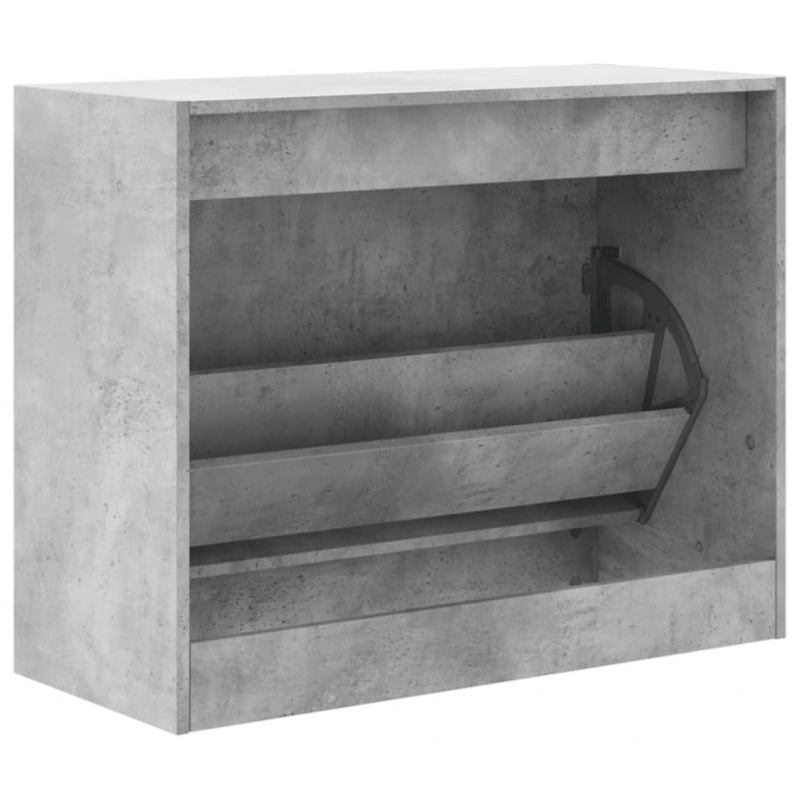 Schuhschrank Betongrau 80x34x63 cm Holzwerkstoff