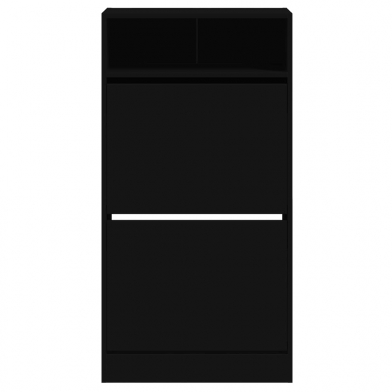 Schuhschrank Schwarz 60x34x116 cm Holzwerkstoff