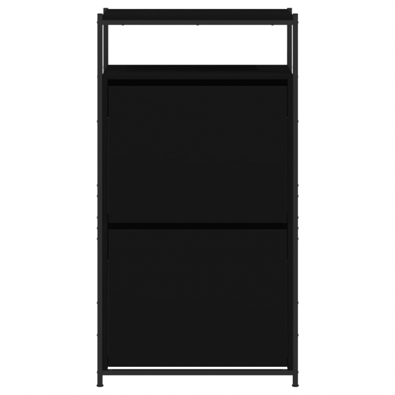 Schuhschrank Schwarz 60x34x112 cm Holzwerkstoff