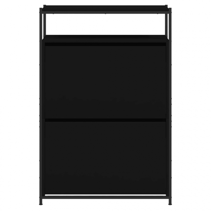 Schuhschrank Schwarz 75x34x112 cm Holzwerkstoff