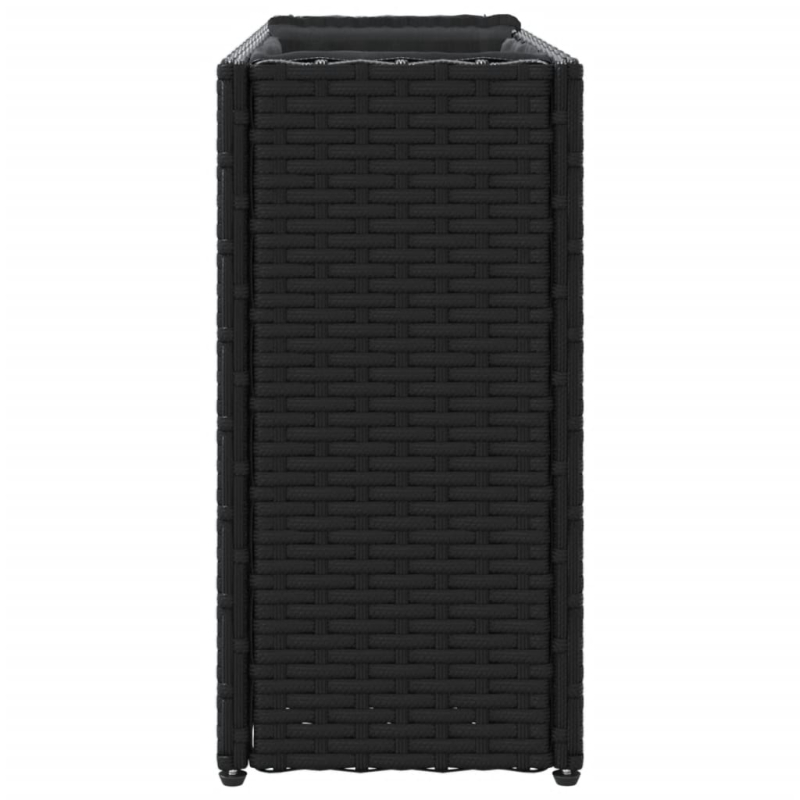 Hochbeet mit 2 Fächern Schwarz 90x20x40 cm Poly Rattan