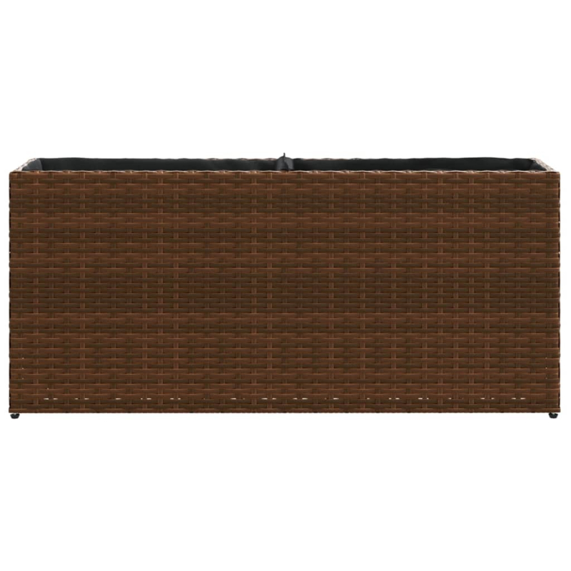 Hochbeet mit 2 Fächern Braun 90x20x40 cm Poly Rattan