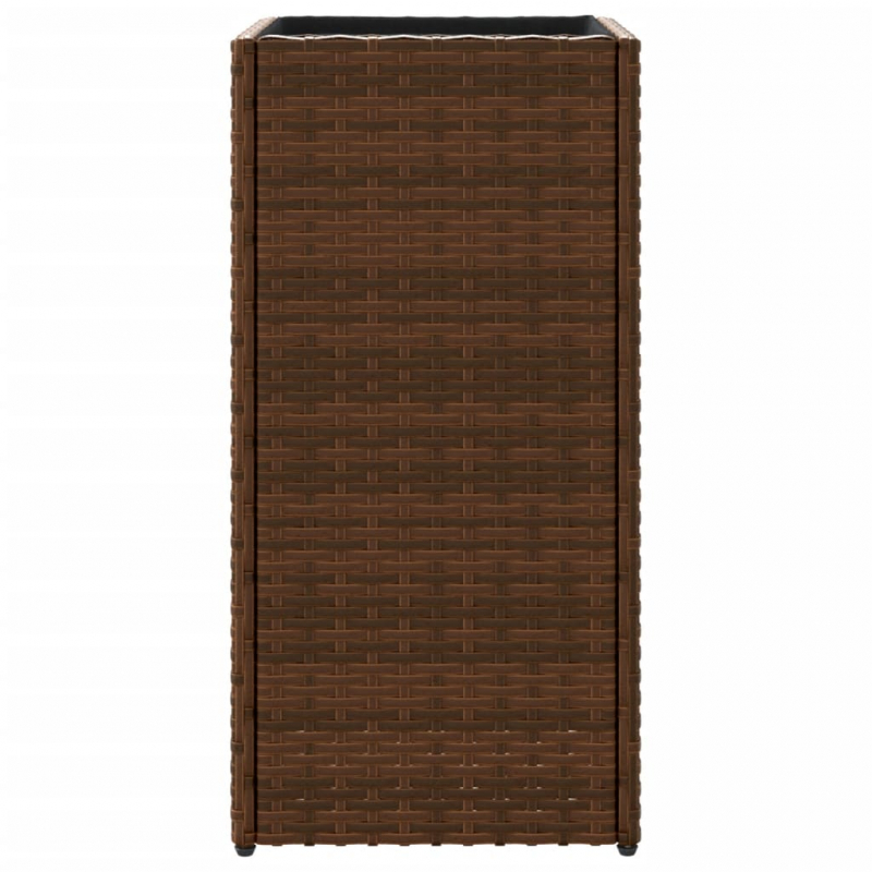 Pflanzkübel Braun 30x30x60 cm Poly Rattan