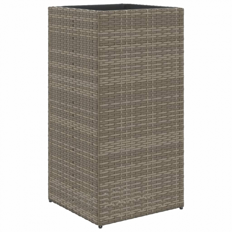 Pflanzkübel Grau 40x40x80 cm Poly Rattan