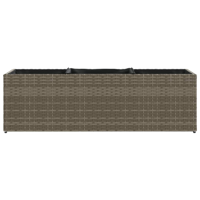 Hochbeet mit 3 Fächern Grau 105x30x32 cm Poly Rattan