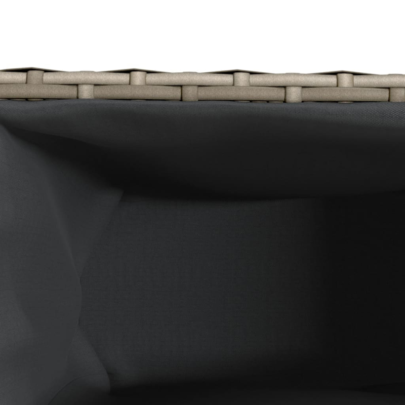 Hochbeet mit 3 Fächern Grau 105x30x32 cm Poly Rattan