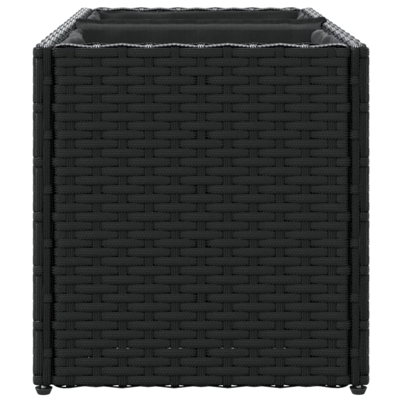Hochbeet mit 2 Fächern Schwarz 72x30x32 cm Poly Rattan