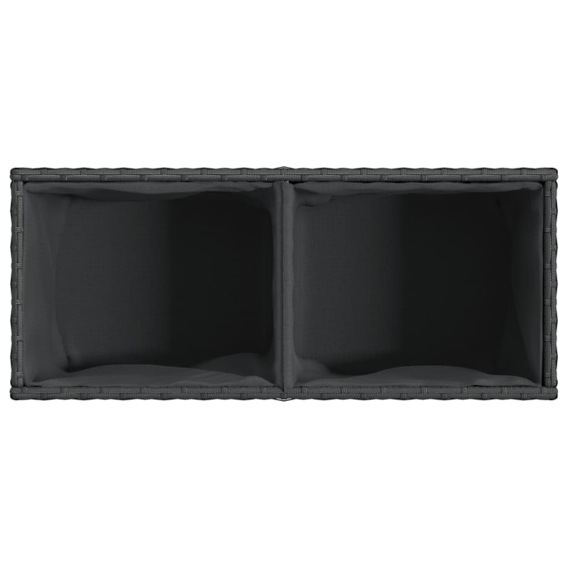 Hochbeet mit 2 Fächern Schwarz 72x30x32 cm Poly Rattan