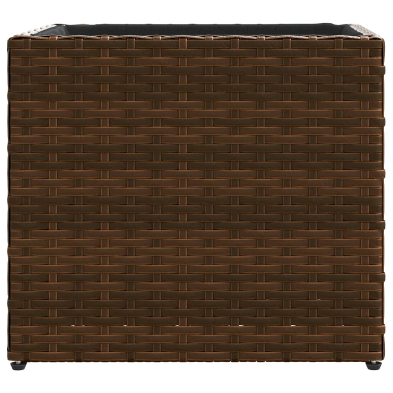 Pflanzkübel Braun 36x30x32 cm Poly Rattan