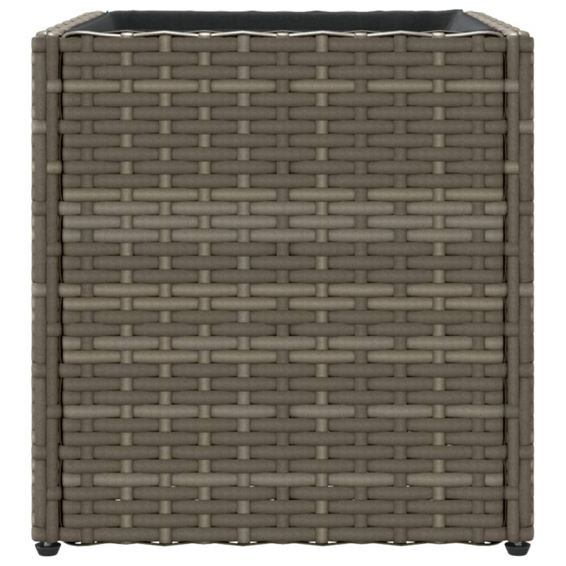 Pflanzkübel Grau 36x30x32 cm Poly Rattan
