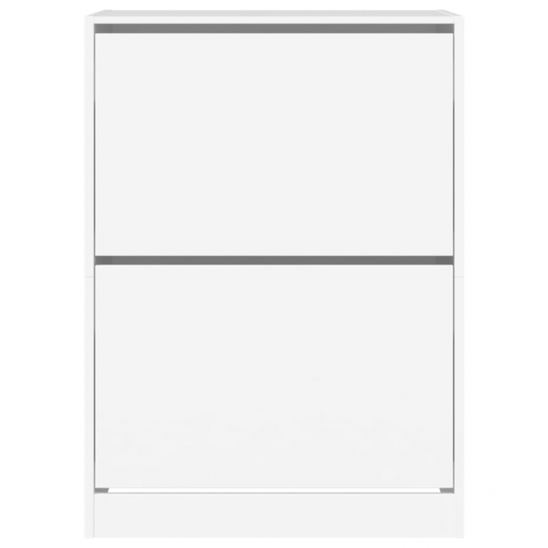 Schuhschrank mit 2 Klappen Weiß 80x42x108 cm